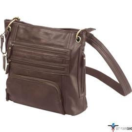 BULLDOG CONCEALED CARRY PURSE LARGE CROSS BODY CHOCOLATE BRN