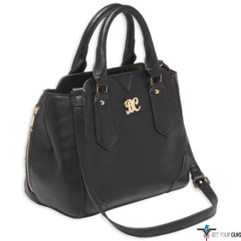BULLDOG CONCEALED CARRY PURSE SATCHEL BLACK W/BLACK TRIM