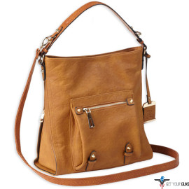BULLDOG CONCEALED CARRY PURSE HOBO ANNA COGNAC